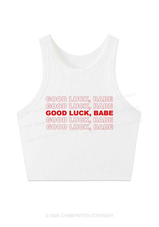 Good Luck Babe Crop Tank Top Cherrykitten