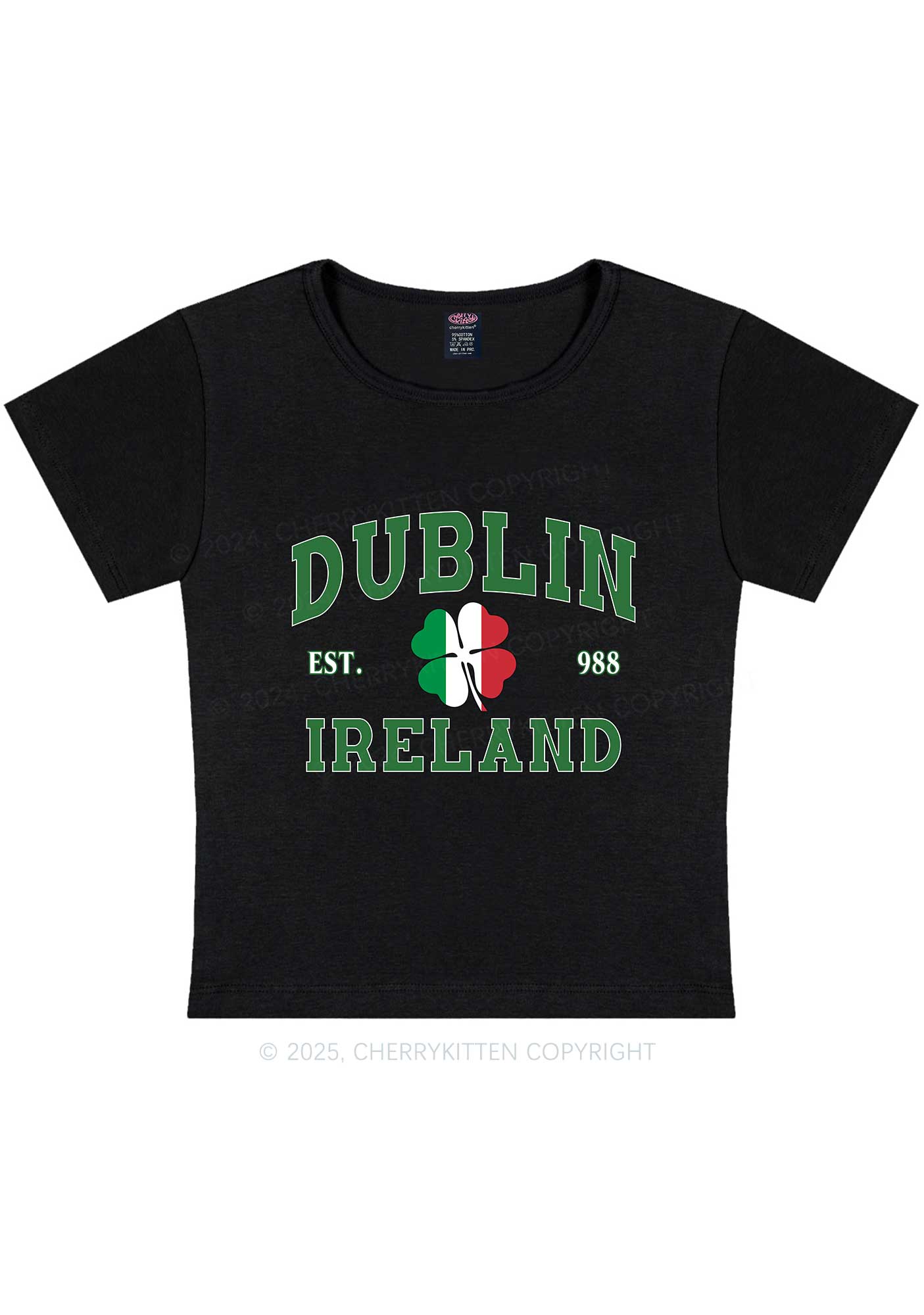 Dublin Ireland St Patricks Y2K Baby Tee Cherrykitten