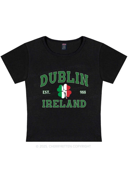 Dublin Ireland St Patricks Y2K Baby Tee Cherrykitten