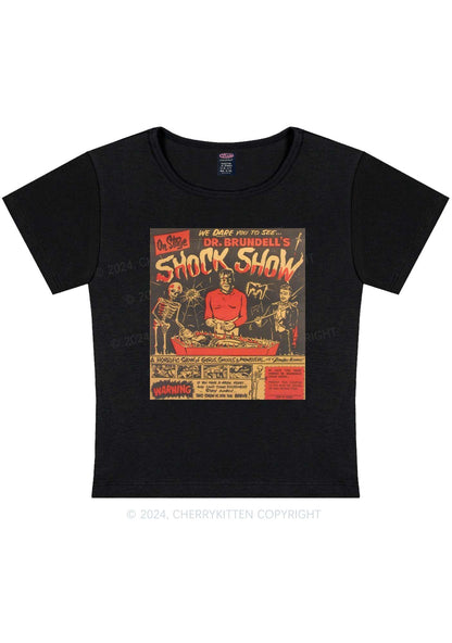 Halloween Shock Show Y2K Baby Tee Cherrykitten