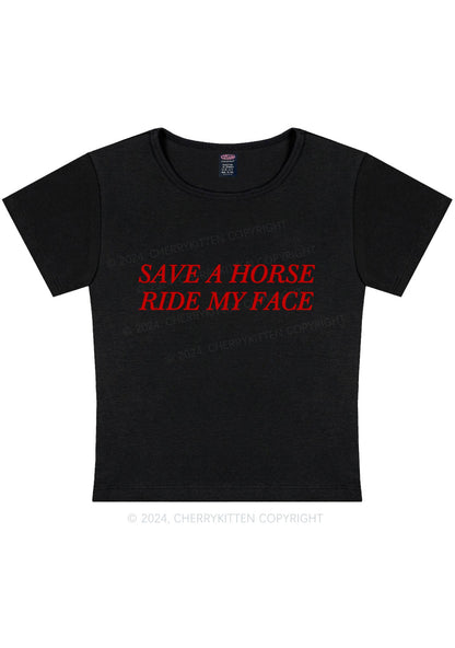 Ride My Face Y2K Baby Tee Cherrykitten