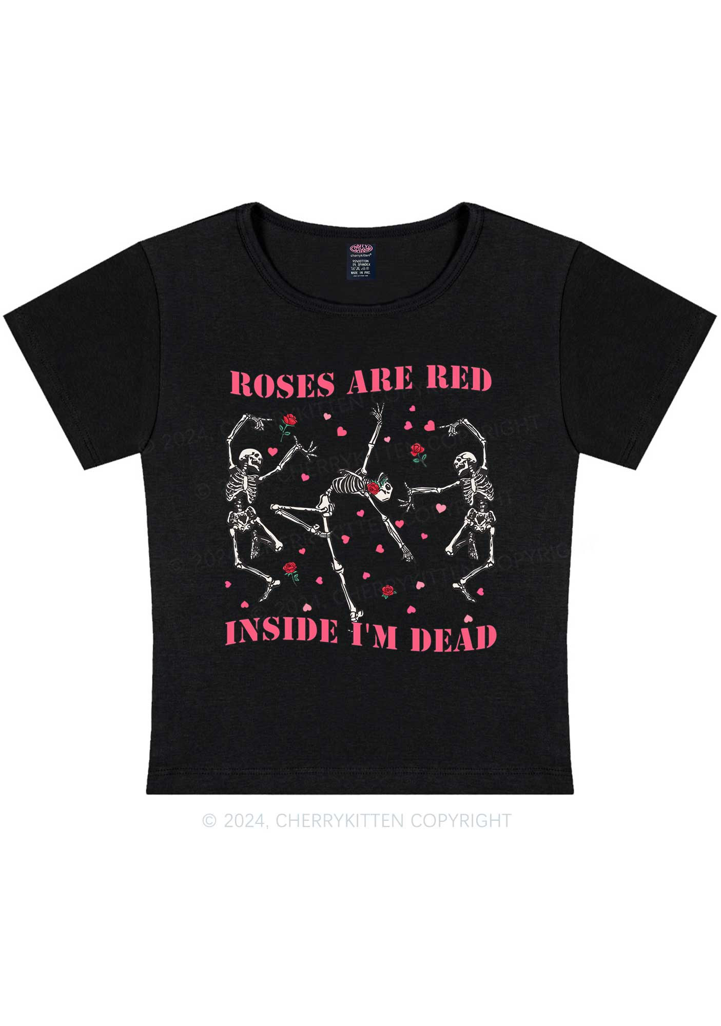 Inside Im Dead Y2K Valentine's Day Baby Tee Cherrykitten