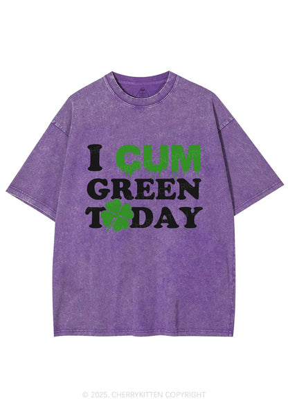 I Cxm Green Today St Patricks Y2K Washed Tee Cherrykitten