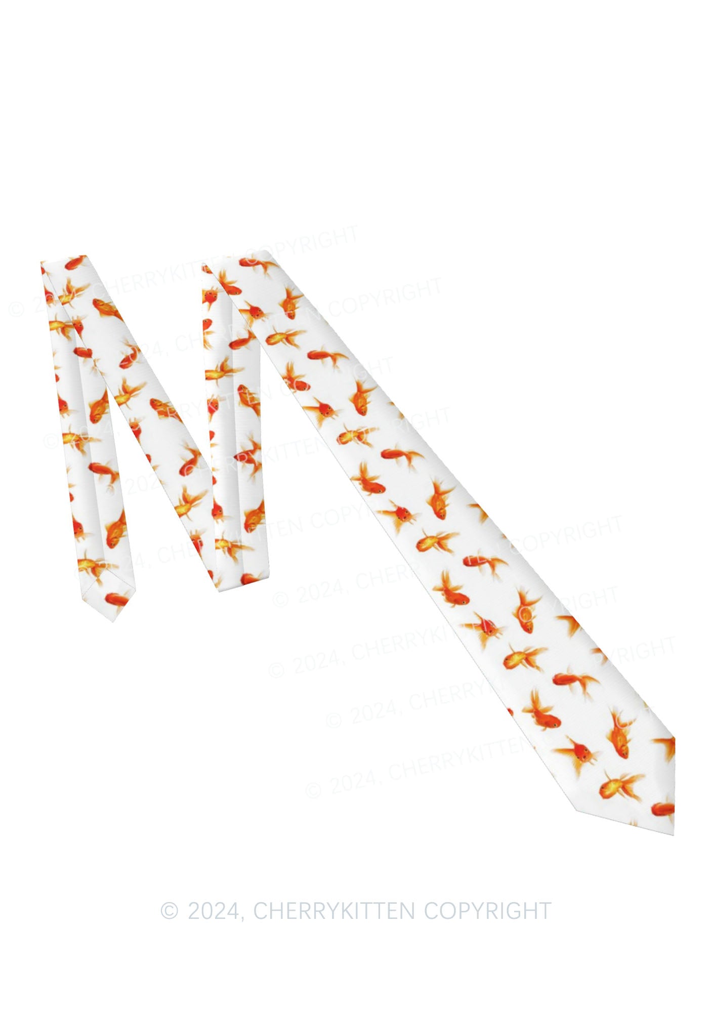 White Goldfish Y2K Necktie Cherrykitten