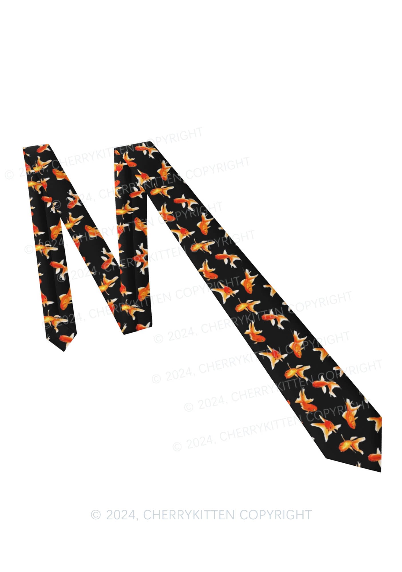 Black Goldfish Y2K Necktie Cherrykitten