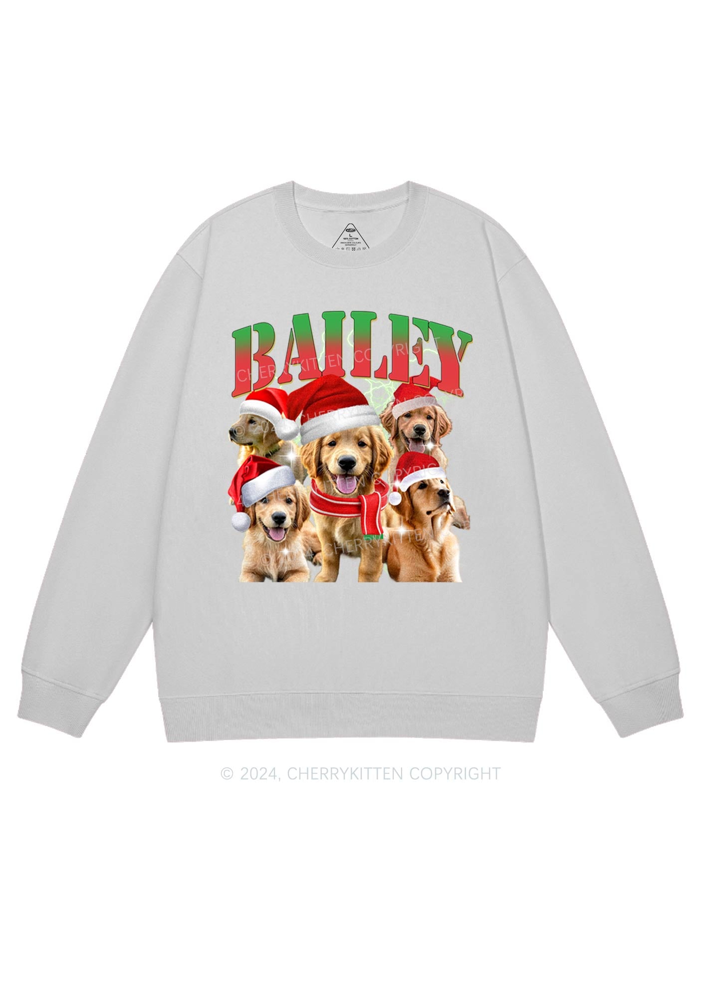 Christmas Custom Pet Photo Y2K Sweatshirt Cherrykitten