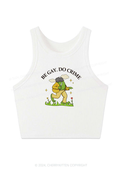 Be Gay Do Crime Frog Y2K Crop Tank Top Cherrykitten