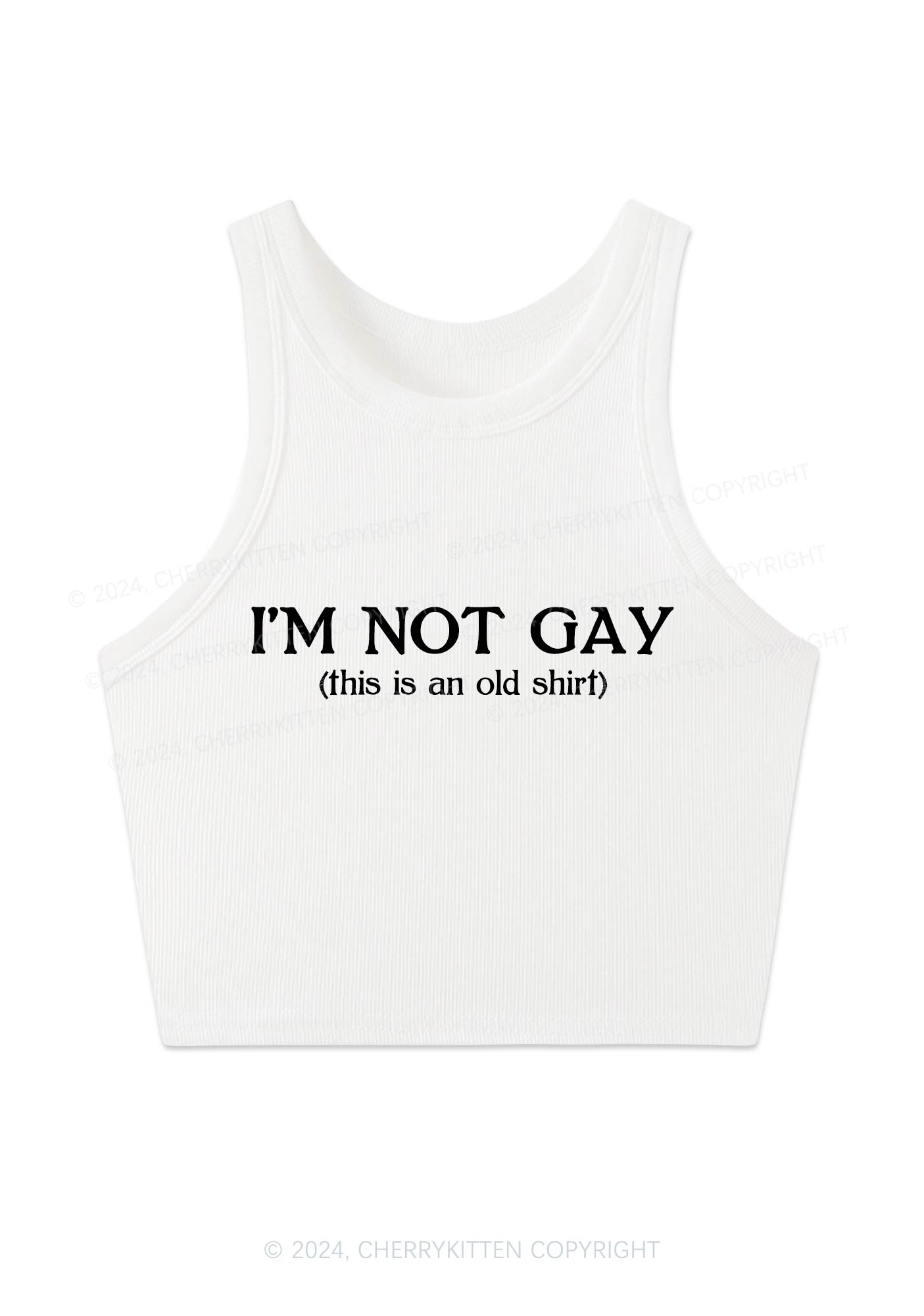 I'm Not Gay Y2K Crop Tank Top Cherrykitten