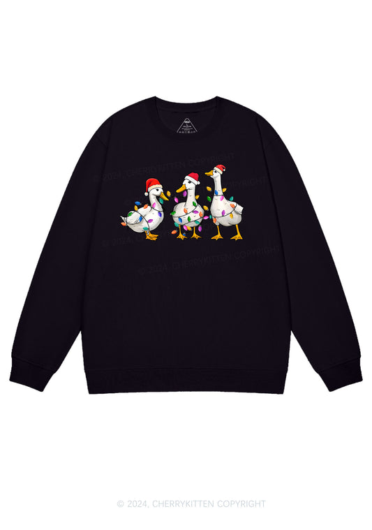 Christmas Santa Duck Y2K Sweatshirt Cherrykitten