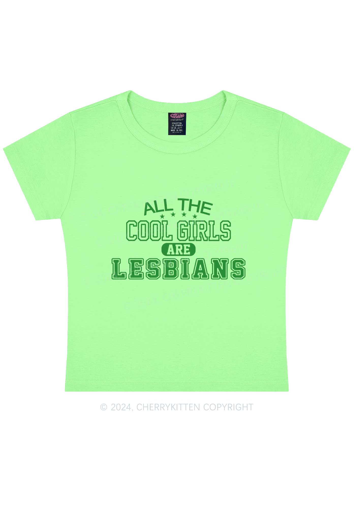 Cool Girls Are Lesbians Y2K Baby Tee Cherrykitten