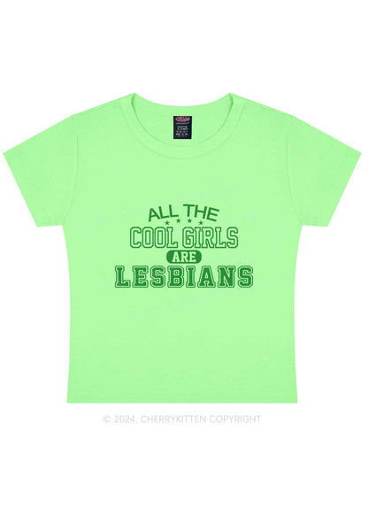 Cool Girls Are Lesbians Y2K Baby Tee Cherrykitten