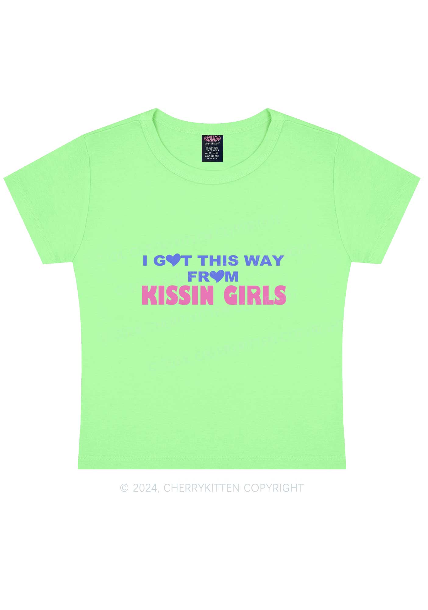 Kissin Girls Y2K Baby Tee Cherrykitten