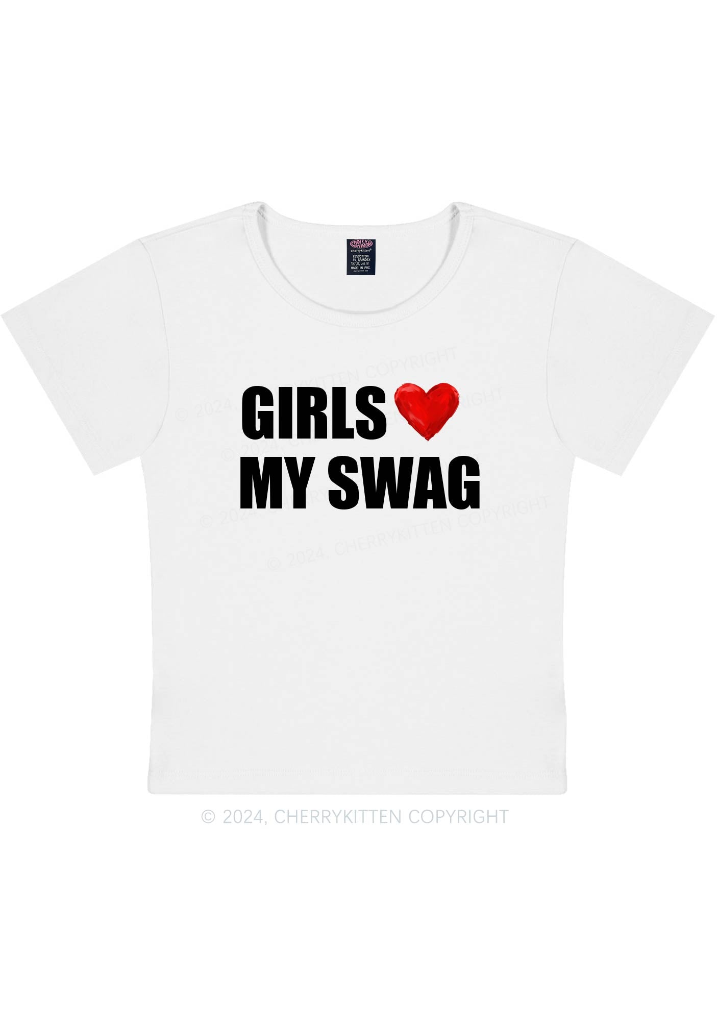 Girls Love My Swag Y2K Baby Tee Cherrykitten