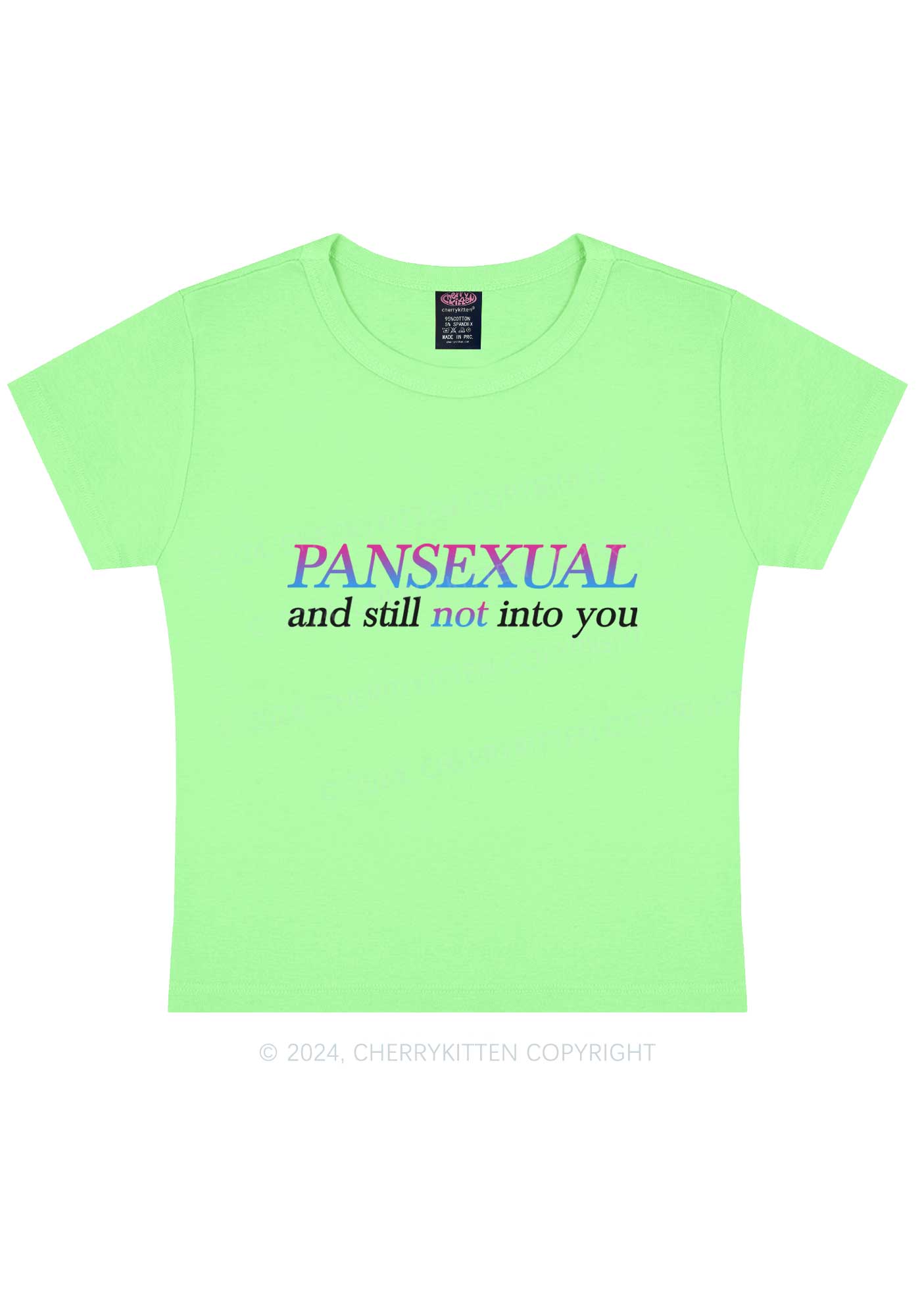 Pansexual Still Not Into You Y2K Baby Tee Cherrykitten