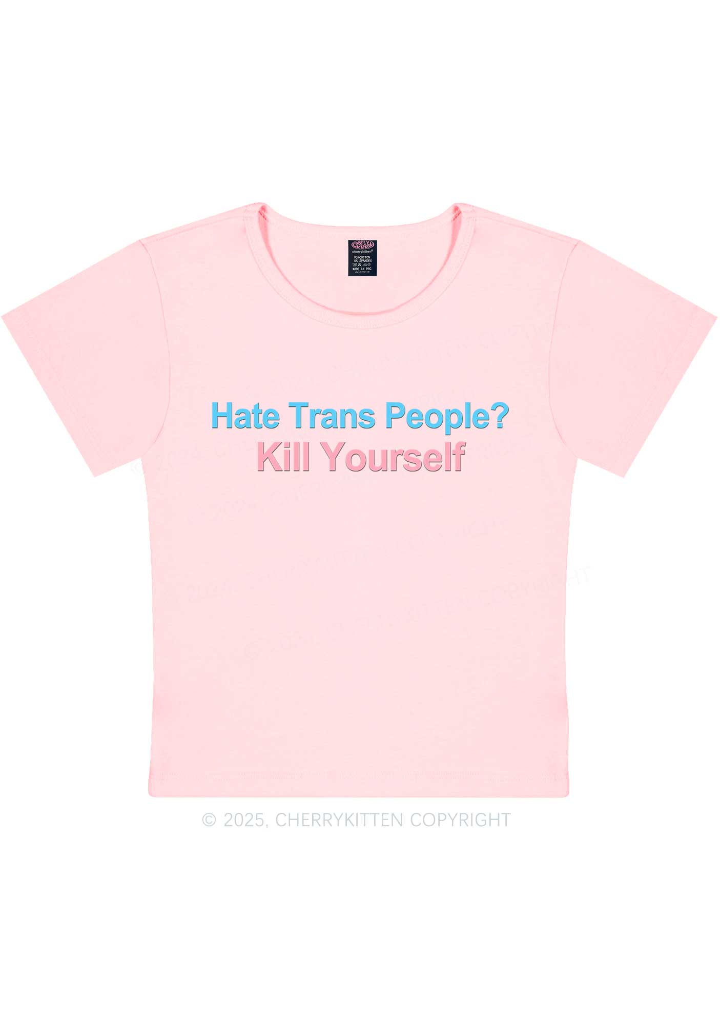 Hate Trans People Y2K Baby Tee Cherrykitten