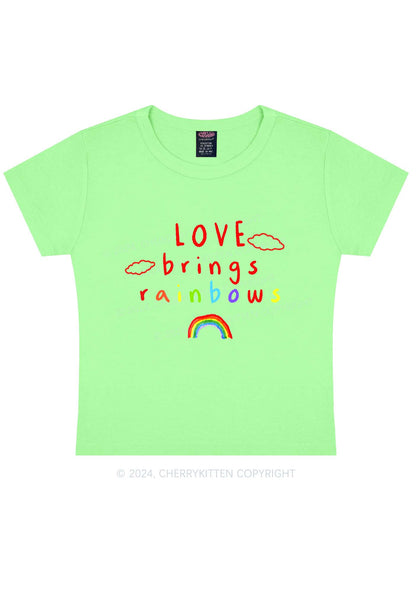 Love Brings Rainbows Y2K Baby Tee Cherrykitten