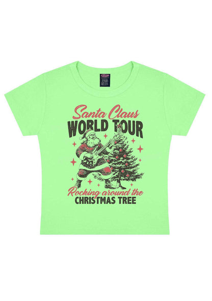 Christmas Santa Claus World Tour Y2K Baby Tee Cherrykitten