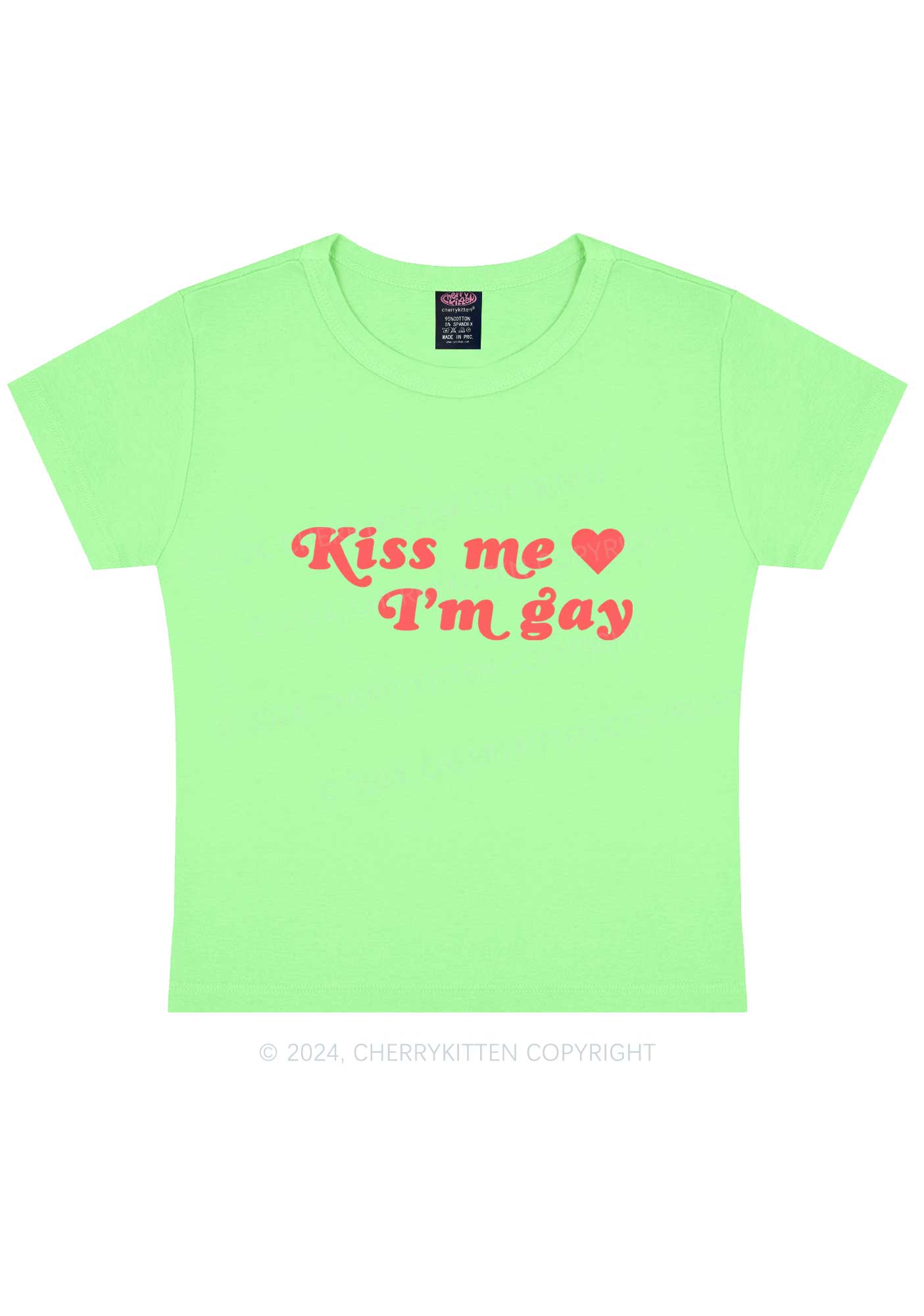 Kiss Me I’m Gay Y2K Baby Tee Cherrykitten