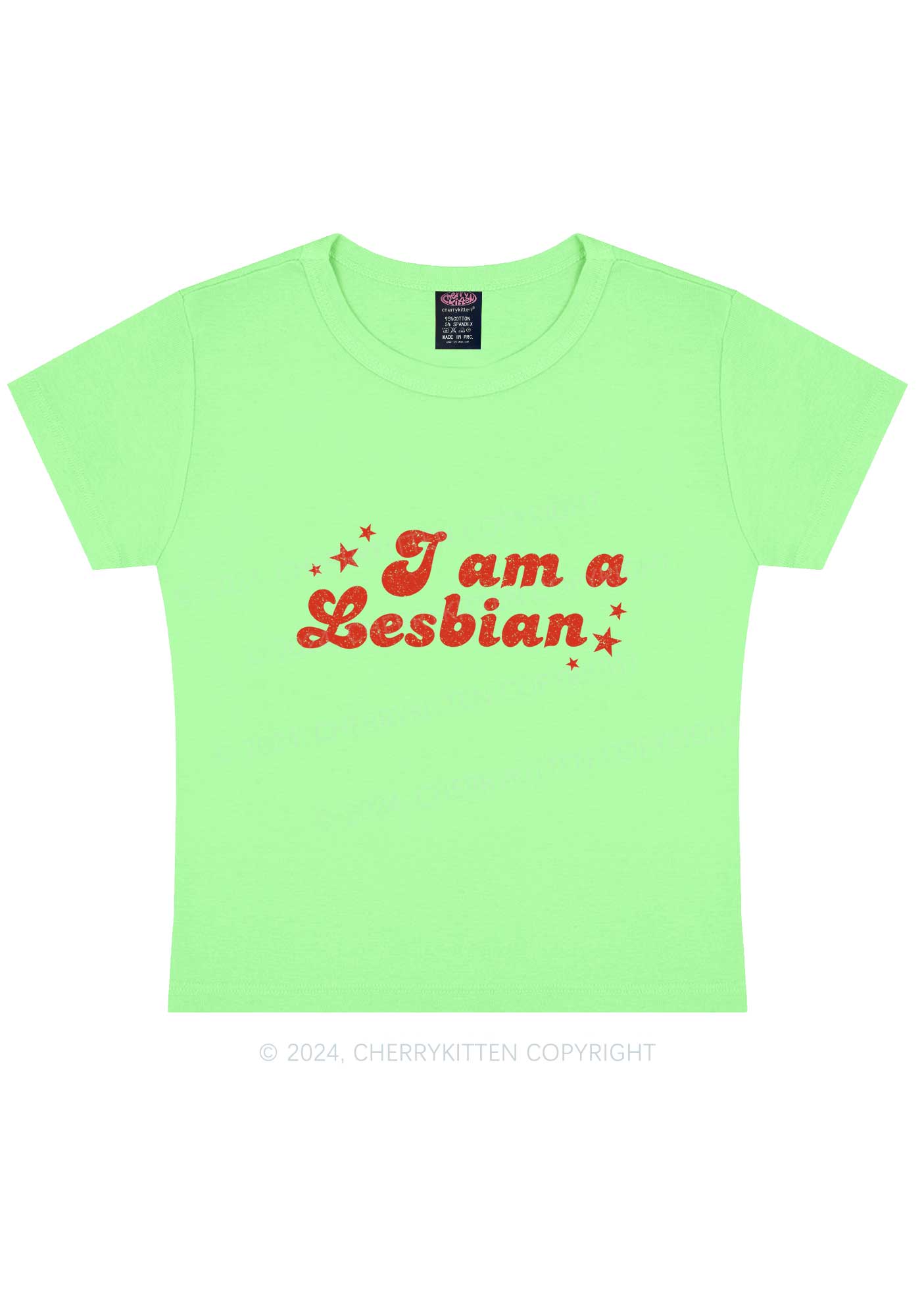 I'm Lesbian Y2K Baby Tee Cherrykitten