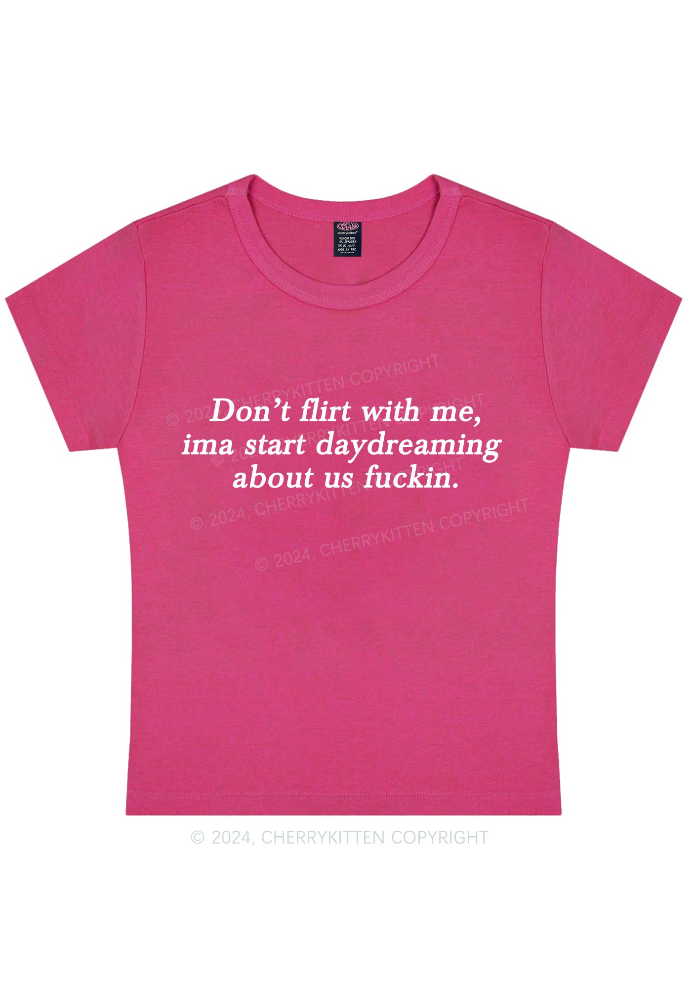 Curvy Don't Flirt With Me Y2K Baby Tee Cherrykitten