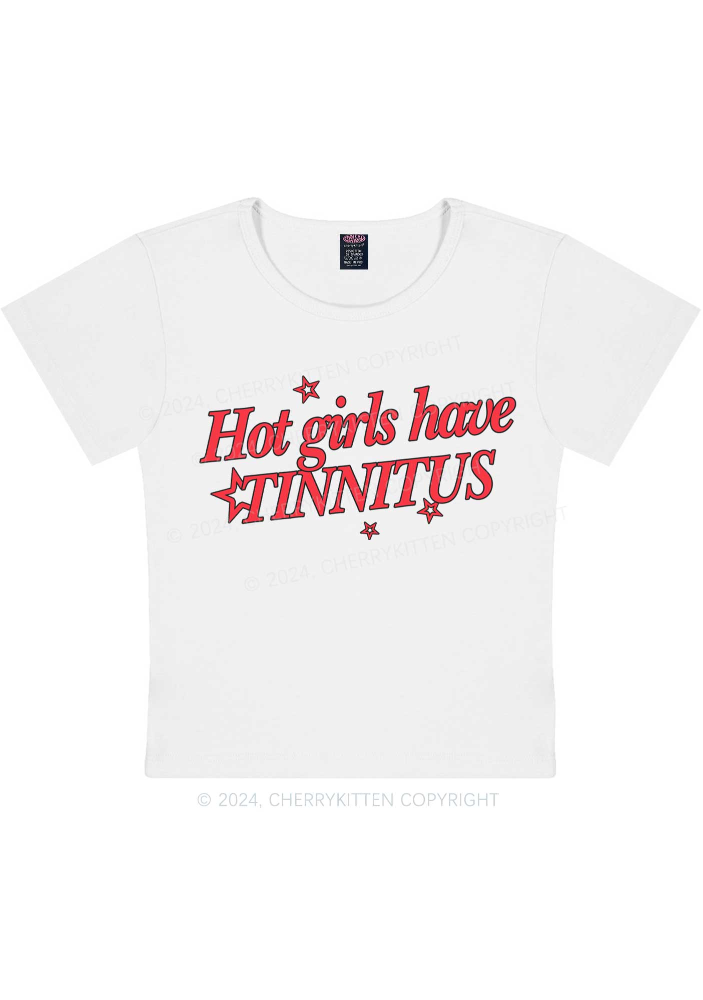 Hot Girls Have Tinnitus Y2K Baby Tee Cherrykitten