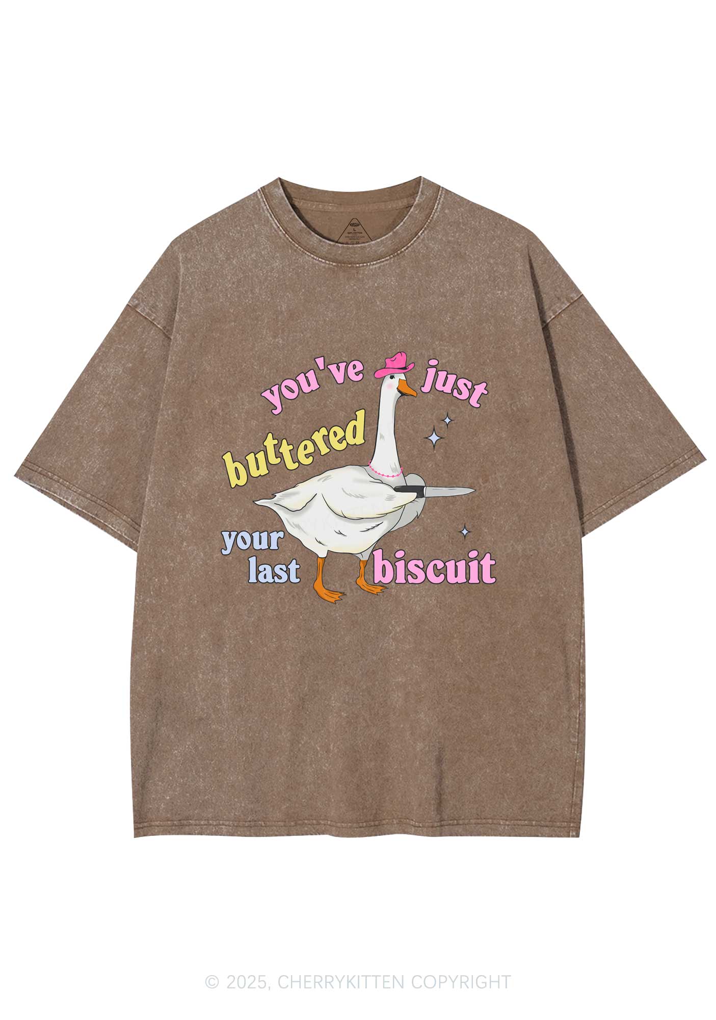 Just Buttered Last Biscuit Y2K Washed Tee Cherrykitten