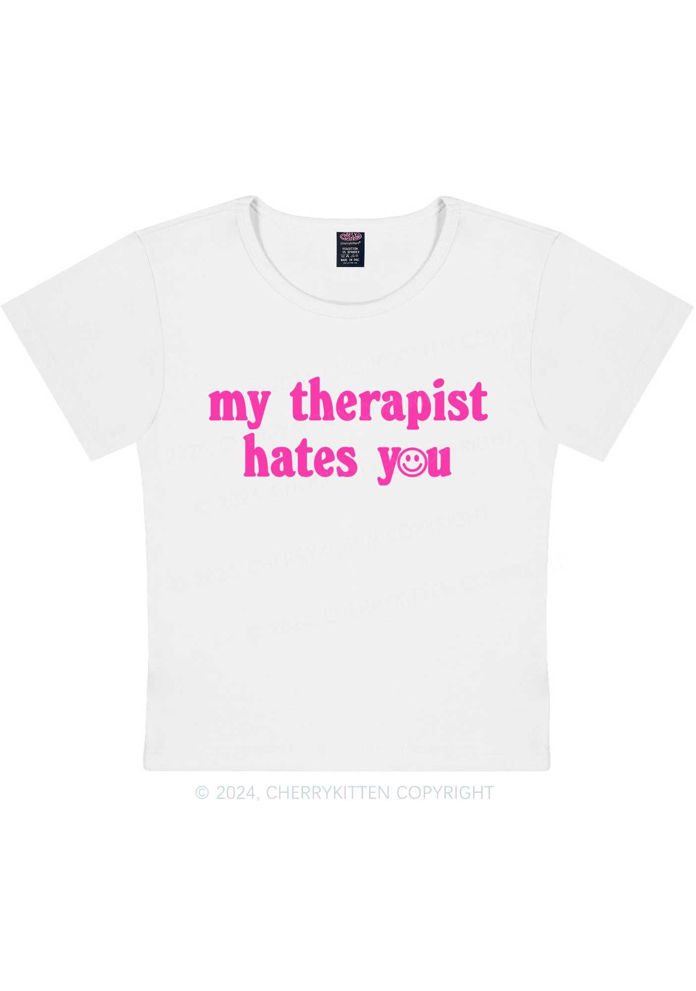 My Therapist Hates You Halo Y2K Baby Tee Cherrykitten