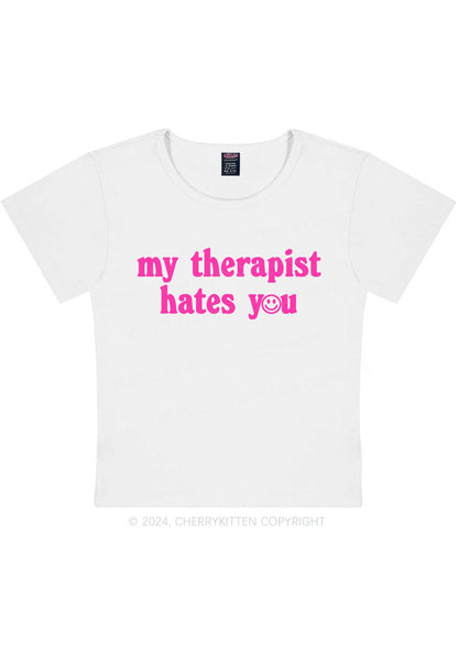 My Therapist Hates You Halo Y2K Baby Tee Cherrykitten