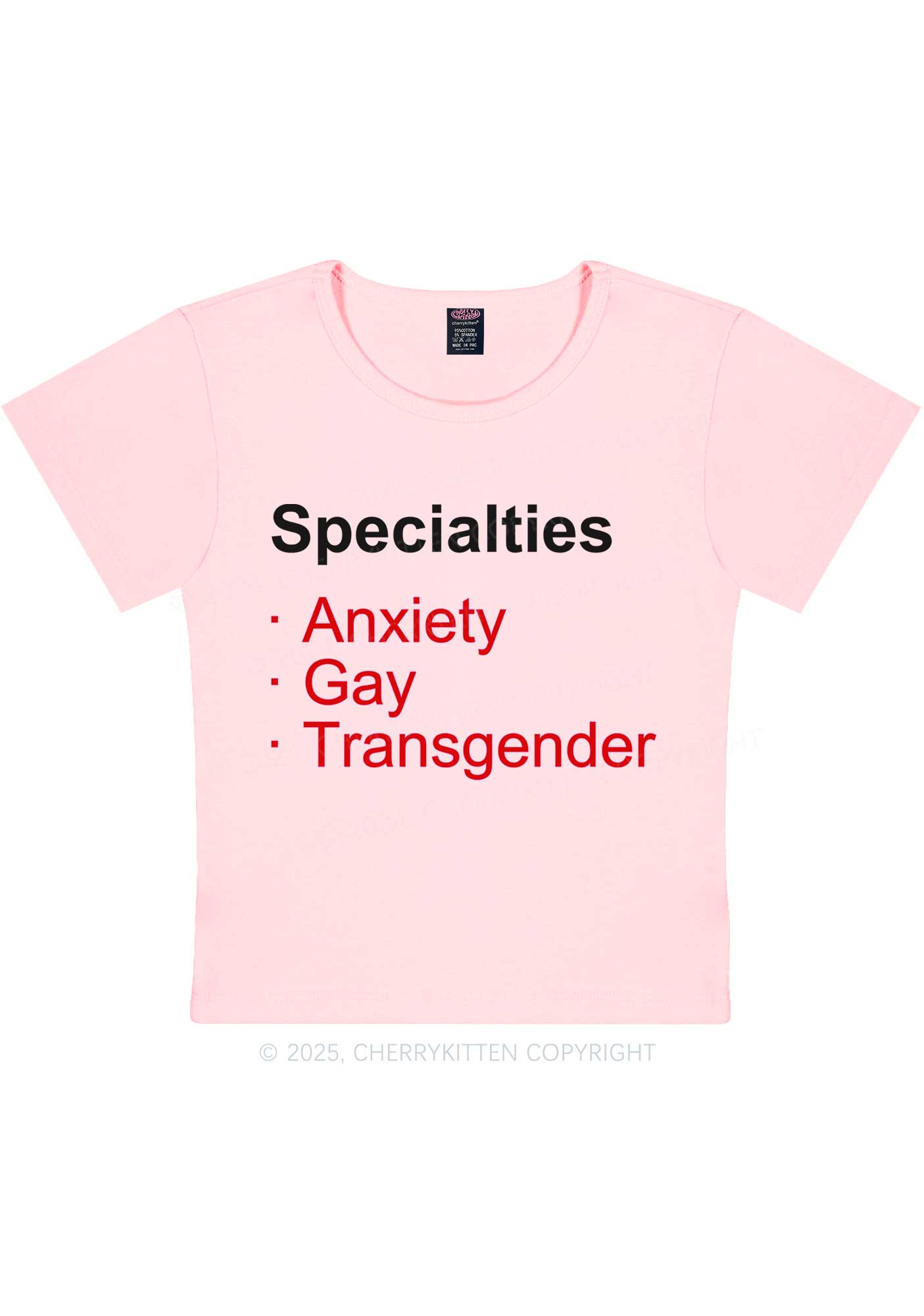 Anxiety Gay Transgender Y2K Baby Tee Cherrykitten