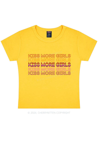 Kiss More Girls Y2K Baby Tee Cherrykitten