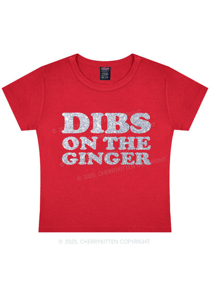 Glitter Dibs On The Ginger St Patricks Y2K Baby Tee Cherrykitten