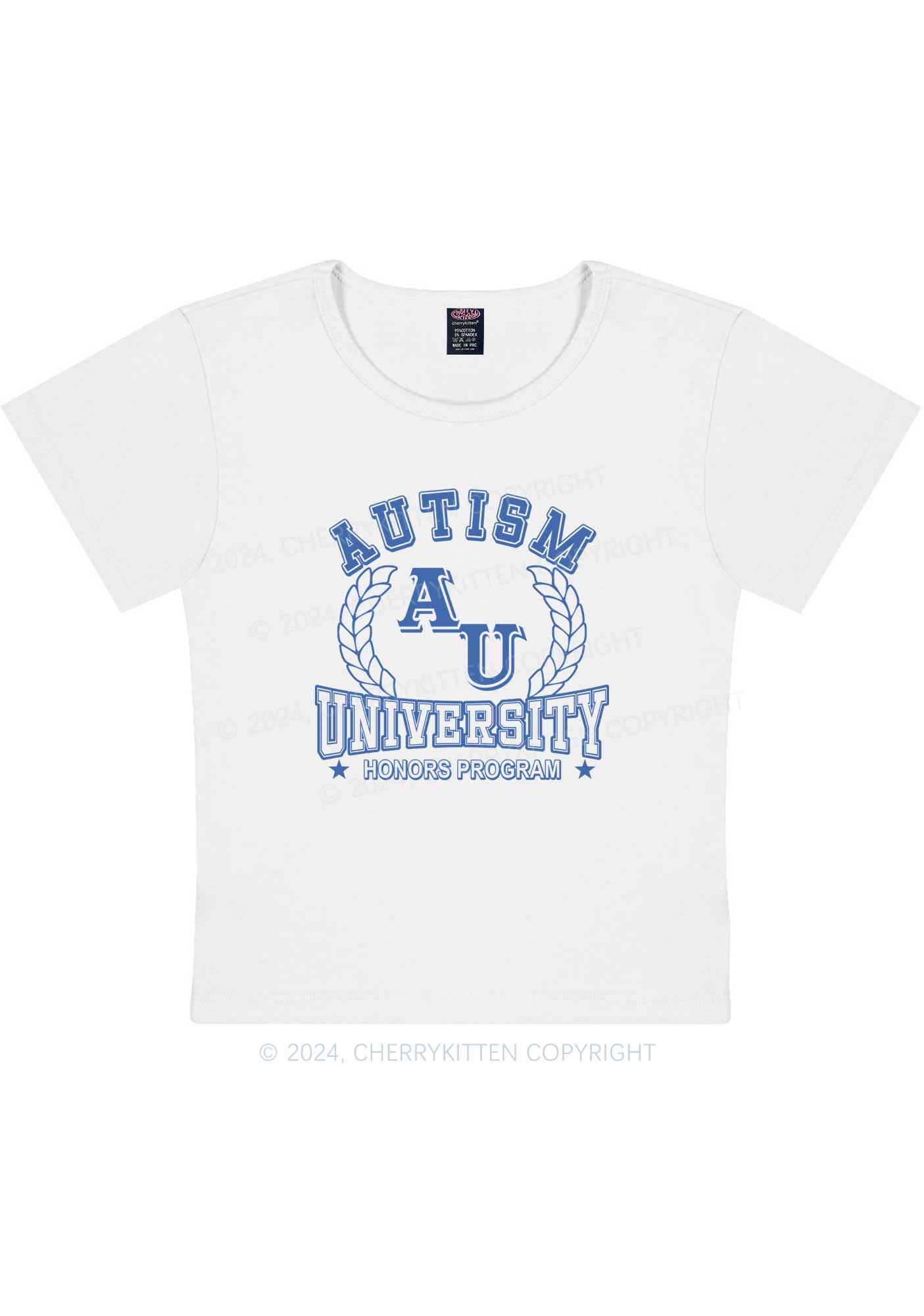 Curvy AU University Y2K Baby Tee Cherrykitten