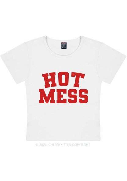 Hot Mess Y2K Baby Tee Cherrykitten