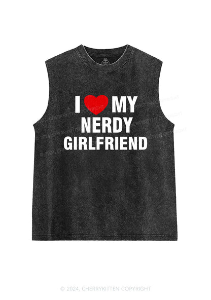 Love My Nerdy Girlfriend Y2K Valentine's Day Washed Tank Cherrykitten