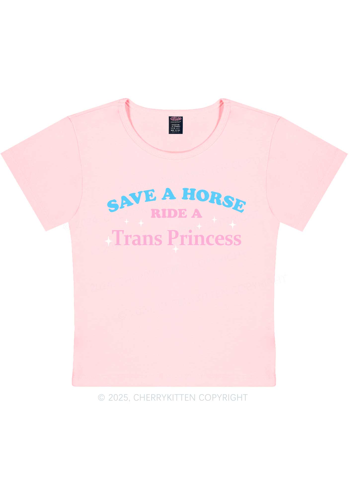 Ride A Trans Princess Y2K Baby Tee Cherrykitten