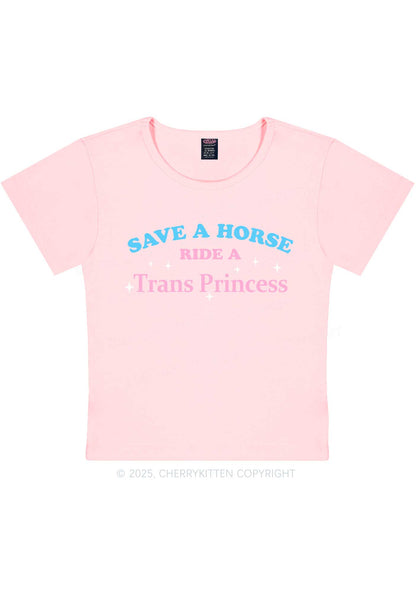 Ride A Trans Princess Y2K Baby Tee Cherrykitten