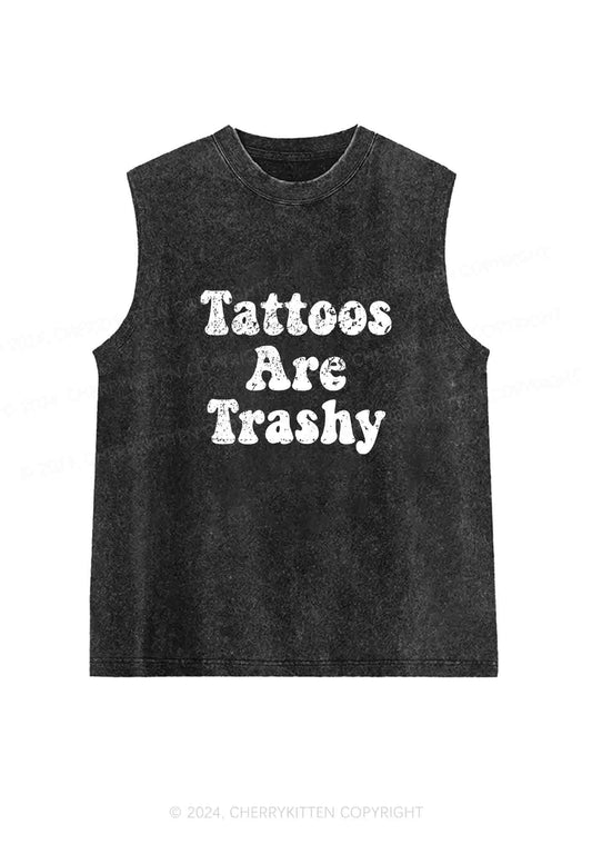 Tattoos Are Trashy Y2K Washed Tank Cherrykitten