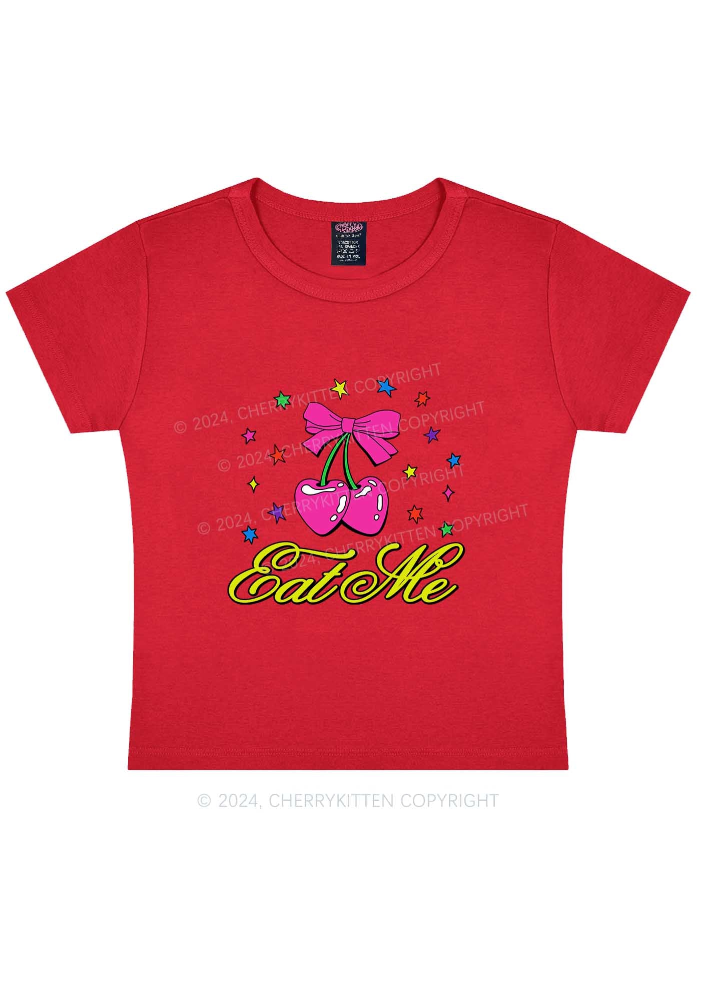 Eat Me Cherry Y2K Baby Tee Cherrykitten