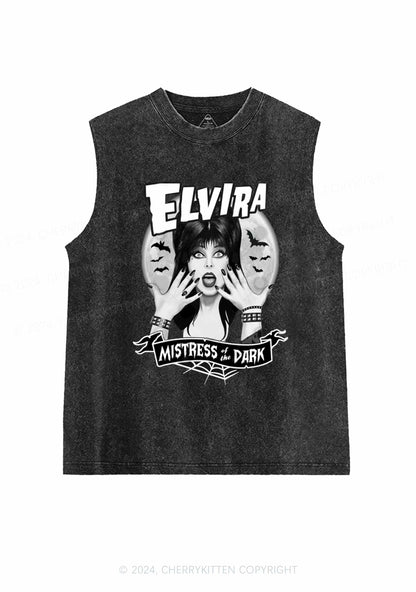 Halloween Mistress Dark Y2K Washed Tank Cherrykitten