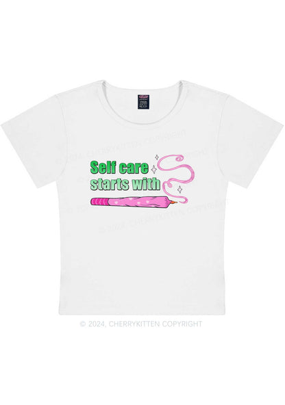 Self Care Starts Y2K Baby Tee Cherrykitten