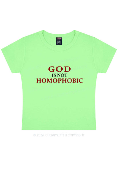 God Is Not Homophobic Y2K Baby Tee Cherrykitten