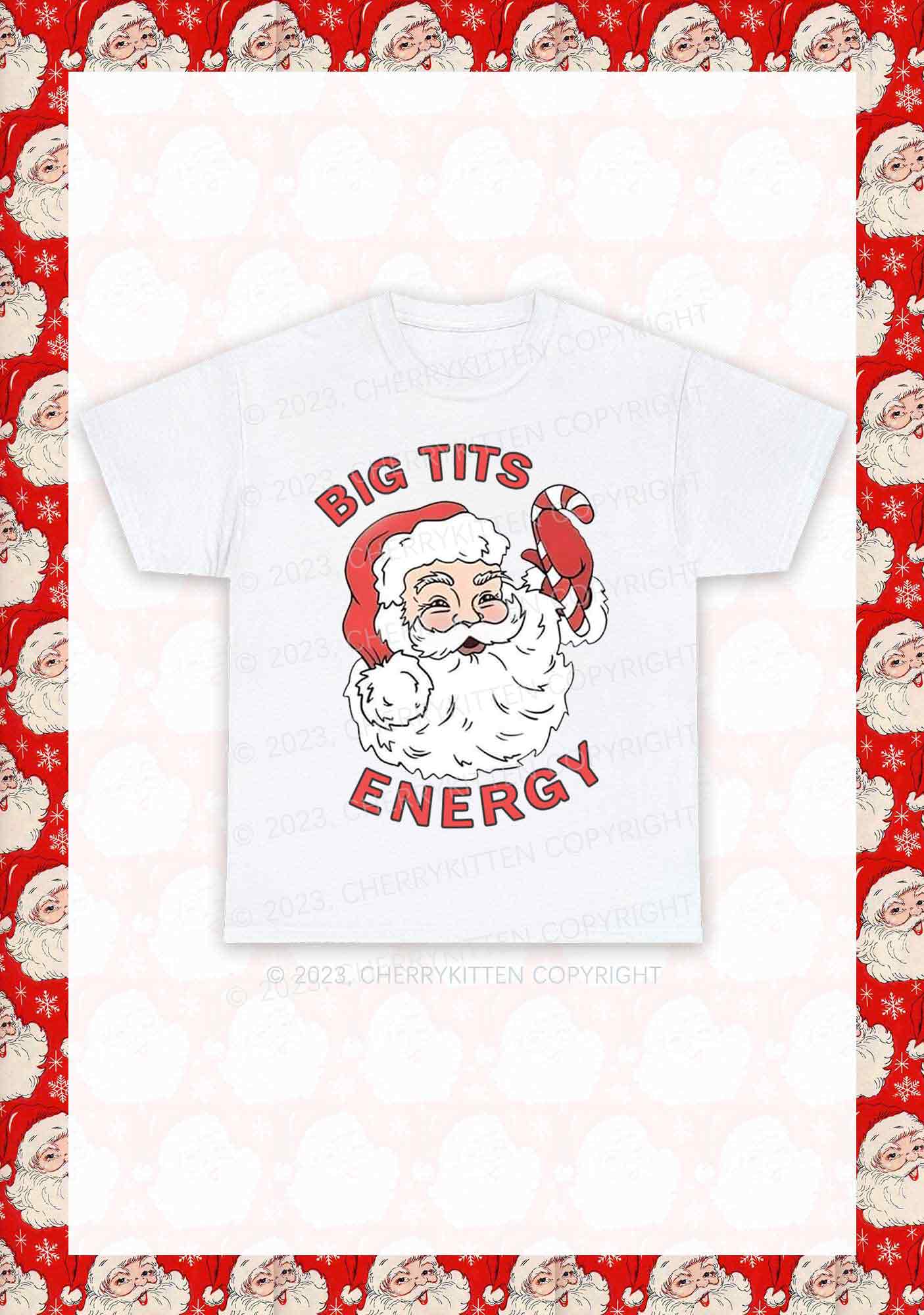 Big Santa Energy Christmas Y2K Chunky Shirt Cherrykitten