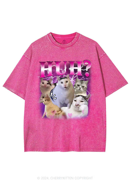 Huh Cat Y2K Washed Tee Cherrykitten