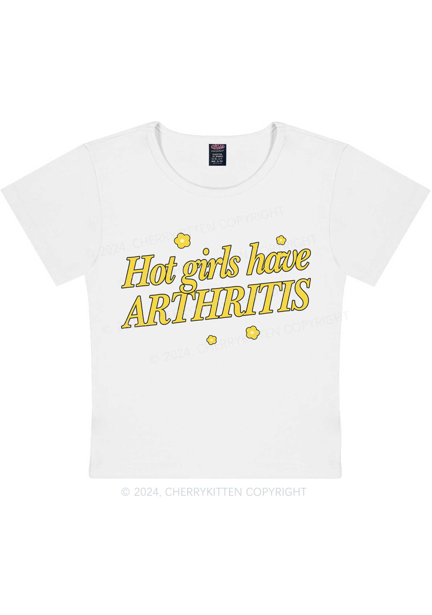 Hot Girls Have Arthritis Y2K Baby Tee Cherrykitten