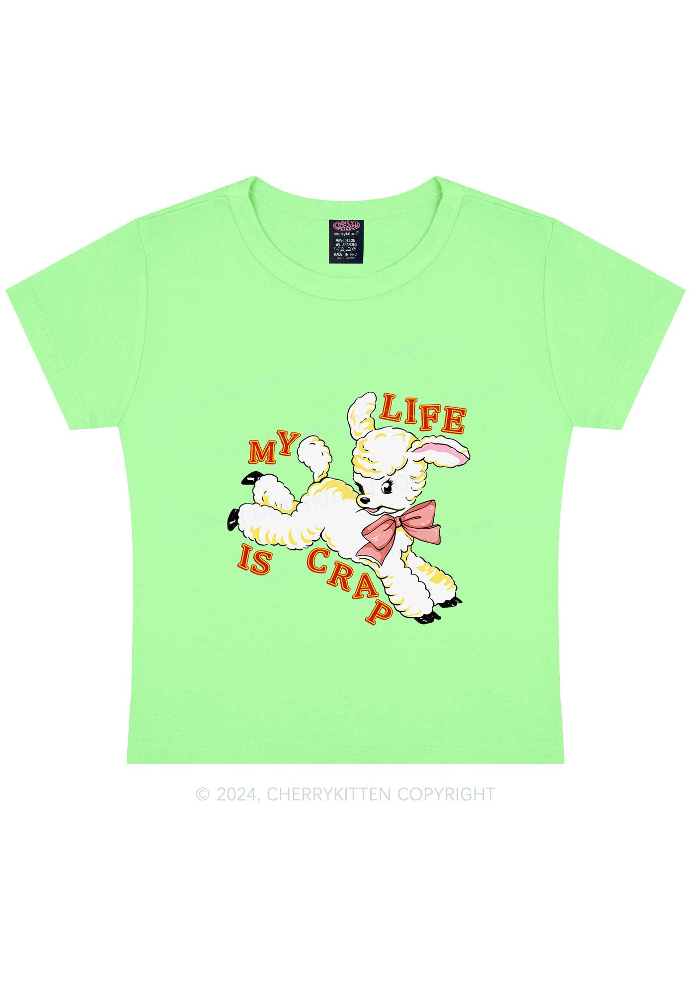 Life Is Crap Y2K Baby Tee Cherrykitten