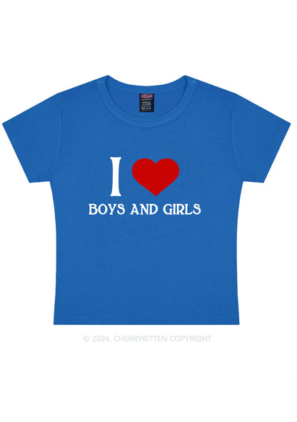 I Love Boys and Girls Y2K Baby Tee Cherrykitten