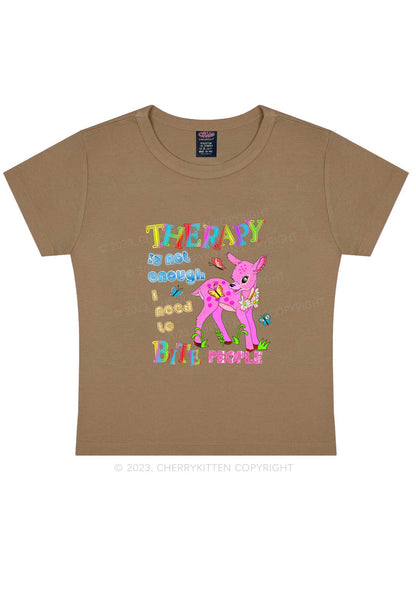 Therapy Is Not Enough Y2K Baby Tee Cherrykitten