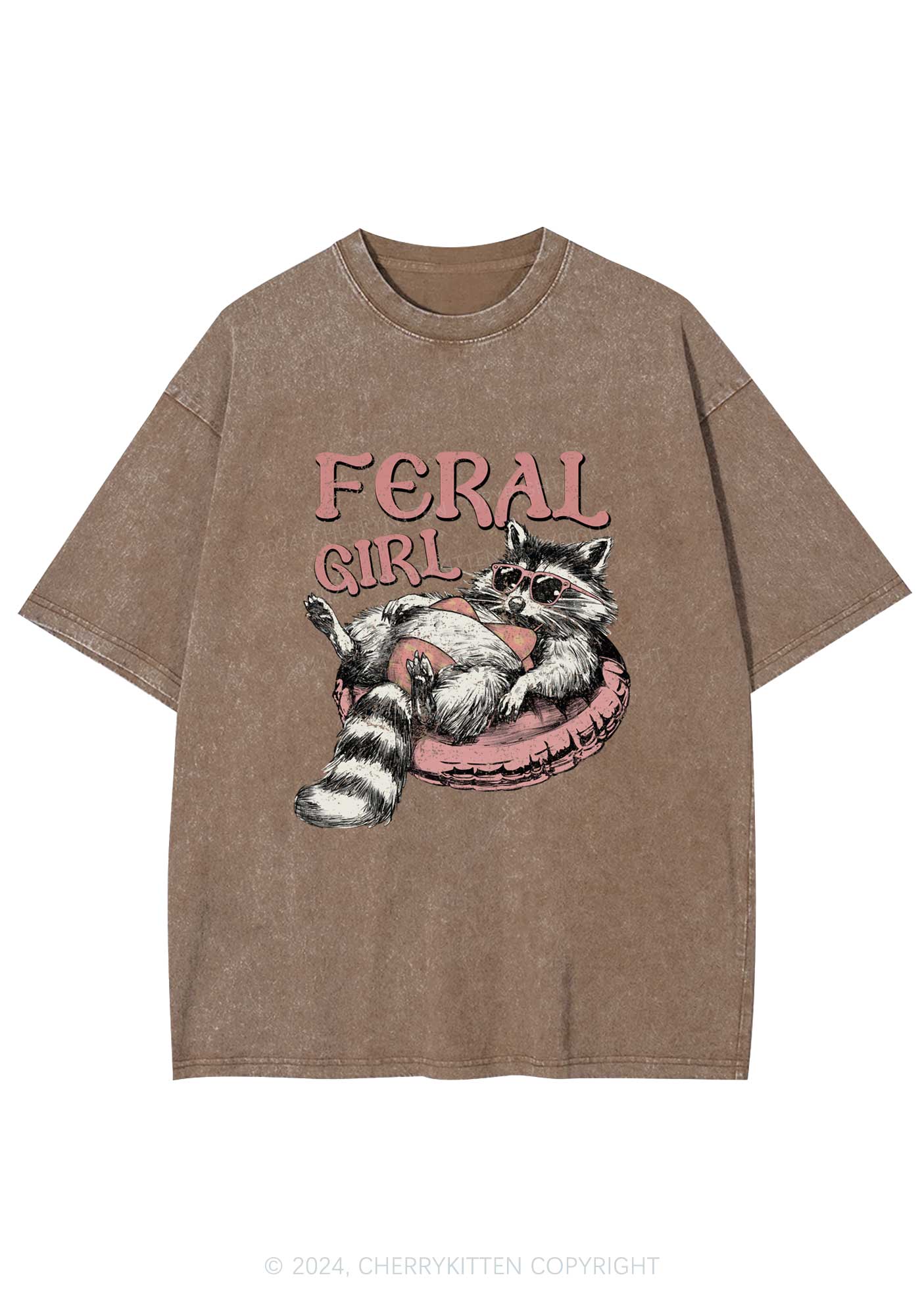 Feral Girl Y2K Washed Tee Cherrykitten