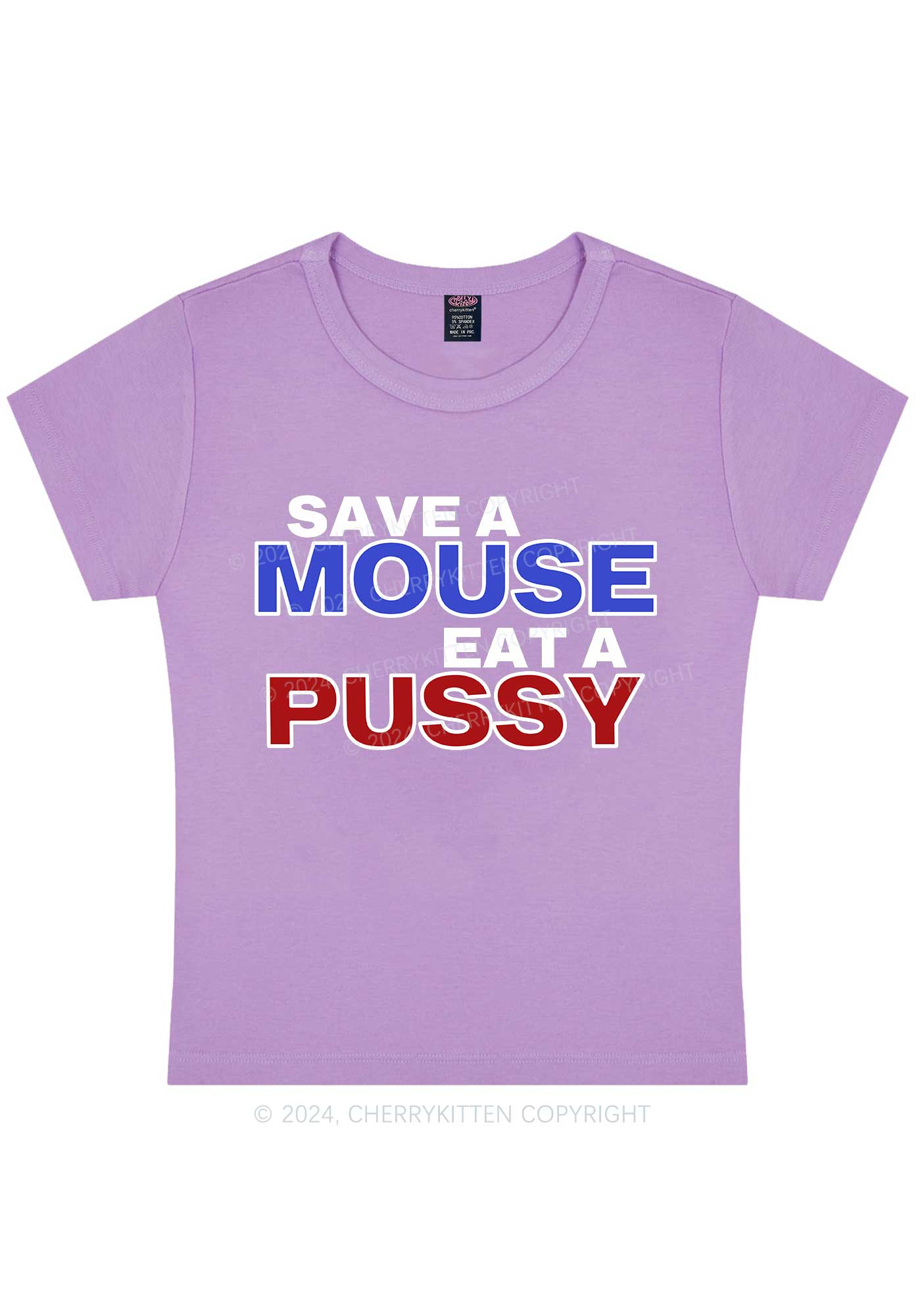 Curvy Save A Mouse Y2K Baby Tee Cherrykitten