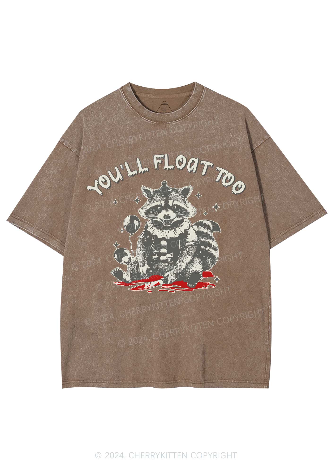 Halloween You'll Float Too Y2K Washed Tee Cherrykitten